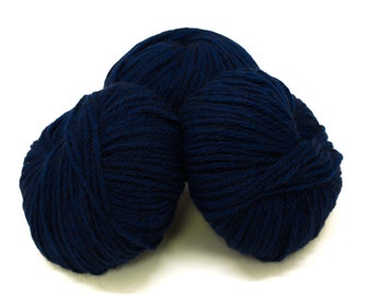 Dark Blue Aran Alpaca Wool Blend Yarn: Knitting & Crochet (50g)