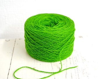 Fil de laine vert vif pour tricoter des motifs - 100 g/3,50 oz - Laine à doigter de Nouvelle-Zélande - Laine au crochet - Fil de laine à tricoter pour chaussettes - 345