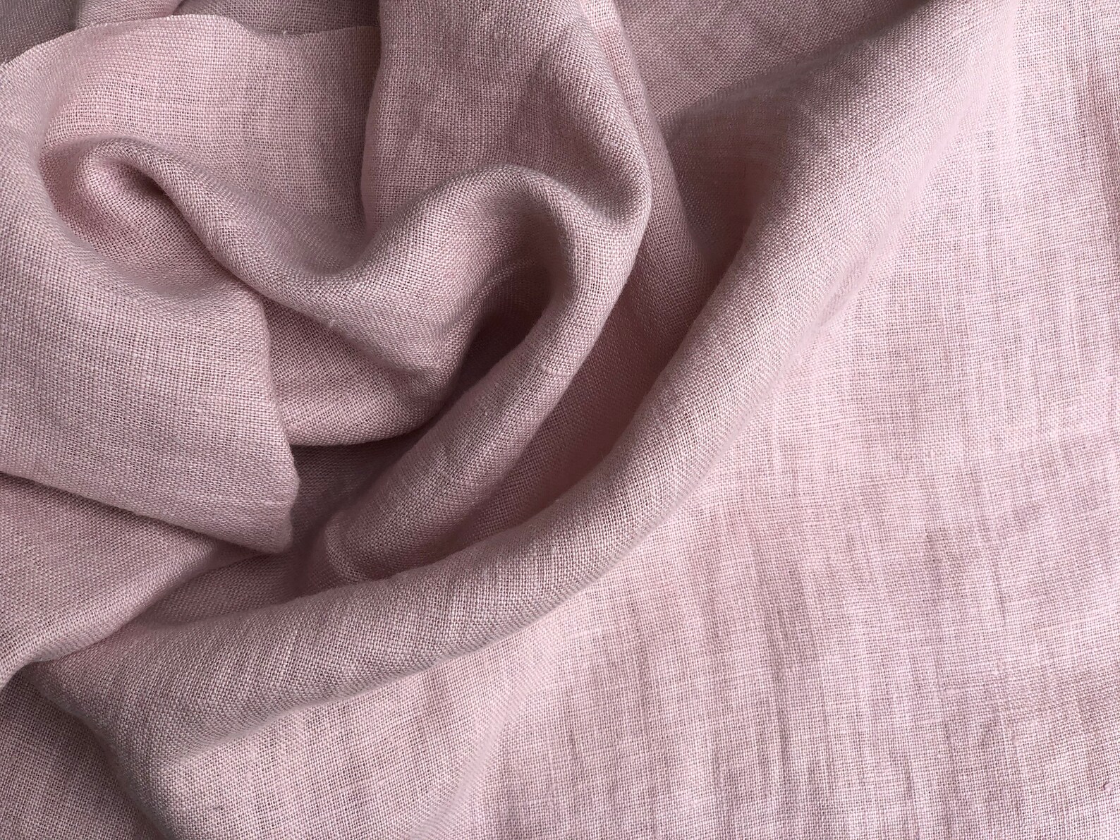 European linen fabric Stone washed linen fabric Dusty rose Etsy