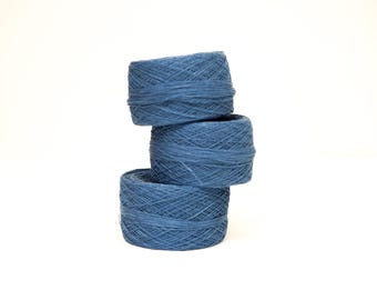 Denim Blue Linen Yarn: Lace Knitting, Crochet - 50g/500m