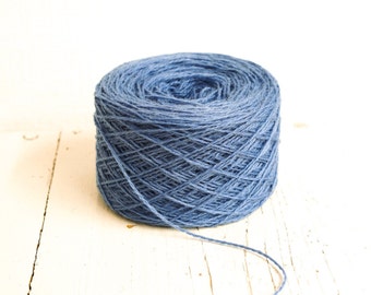 Steel Blue Wool Yarn: New Zealand Fingering, 100g for Knitting & Crochet