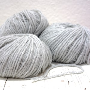 Grey fluffy Aran alpaca wool yarn blend - 40 alpaca/40 Wool/ 20 PO - for hats, scarves, children&#39;s autumn clothing, knitting and crocheting