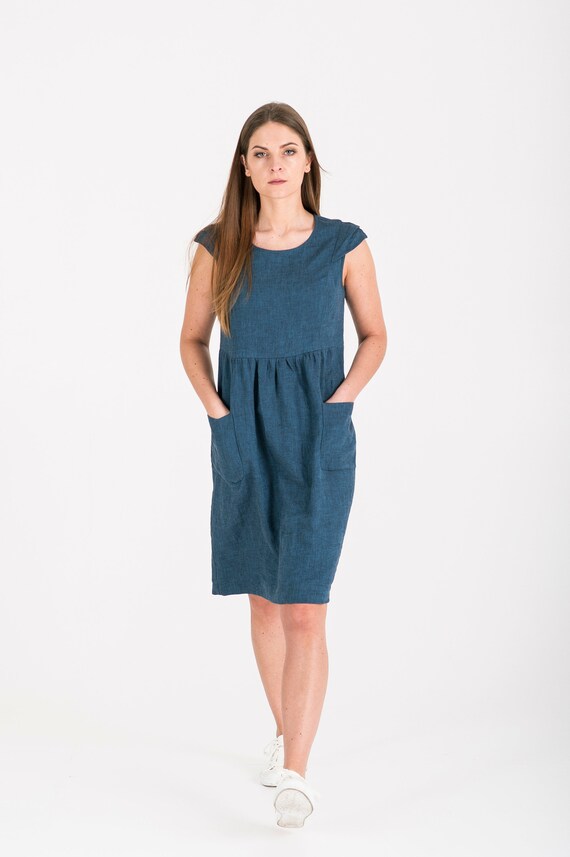 stone linen dress