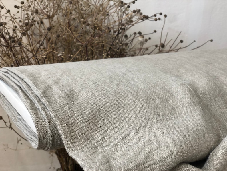 Natural Dark Grey Undyed Linen Fabric European Linen Fabric Etsy