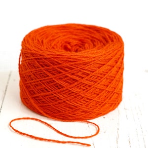 Knalloranges Wollgarn zum Muster stricken - 100g - Neuseeland fingering Wolle - Häkelwolle - Socken Strickwolle Garn - C 108