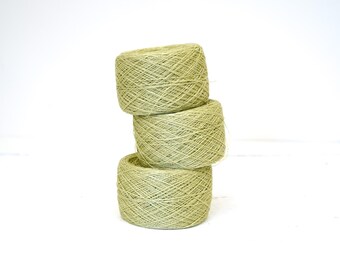 Soft Green Linen Yarn: Lace Knitting, Crochet - 50g/500m
