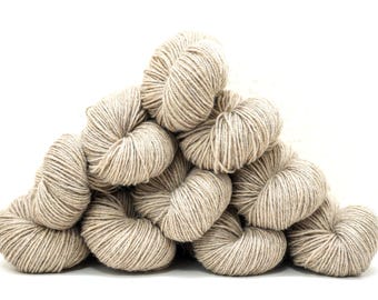 Beige Wool Blend Sport Yarn: Soft Knitting Crochet Thread (100g/3.5oz)