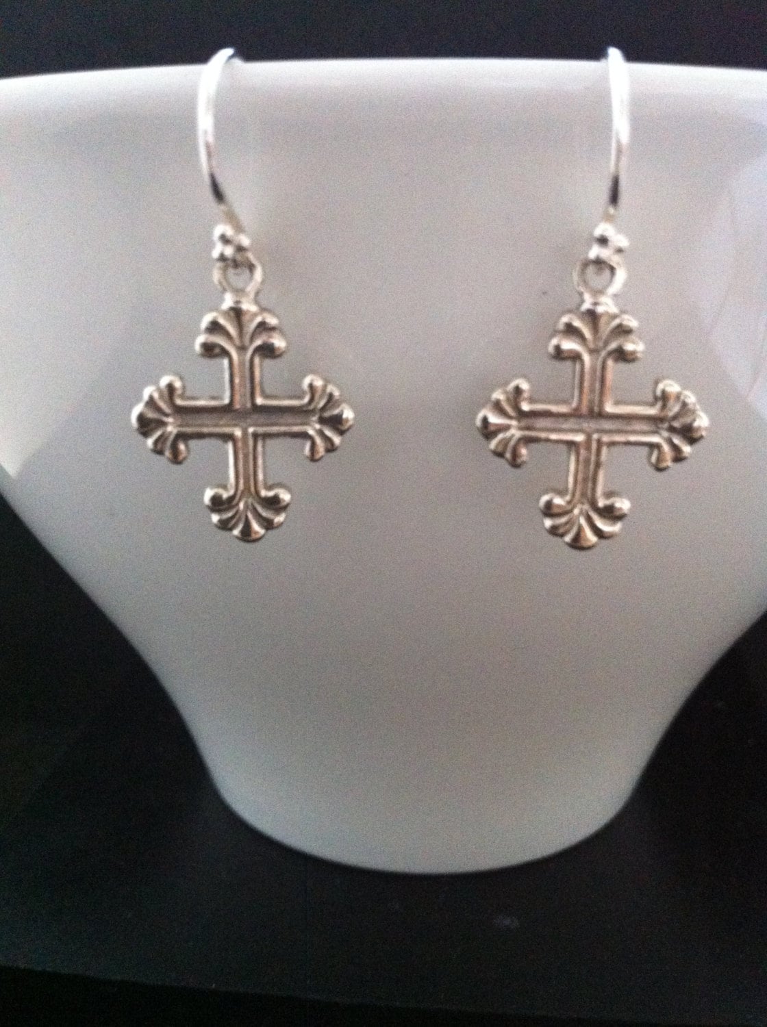Celtic Cross Drop Earrings, Sterling Silver Earrings, Gift Ideas, For Her.  Christmas Gift, Valentine's Day, Mother's Day.