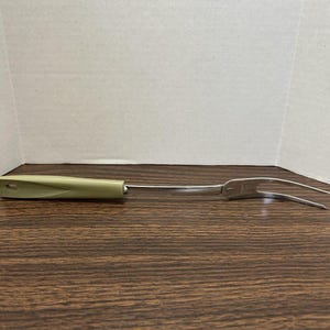 EKCO Chromium Plated Vintage Serving Fork Plastic Handle 11.5in