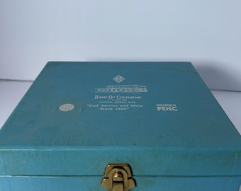 Vtg Cancelled Check Box 1960s MCM File Bank Of Cumming, GA