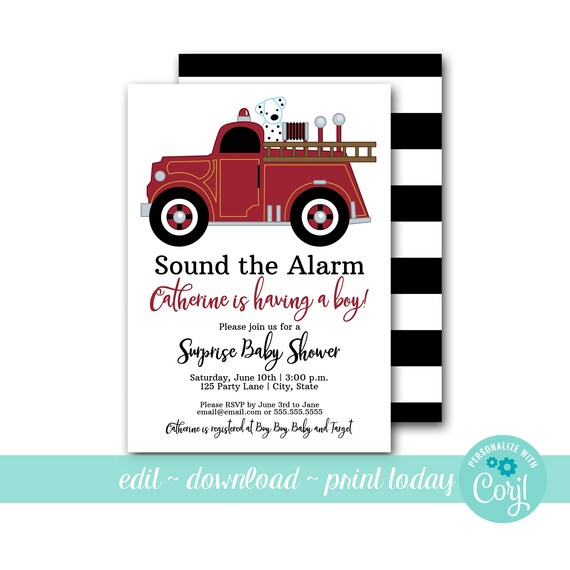 vintage truck baby shower invitations