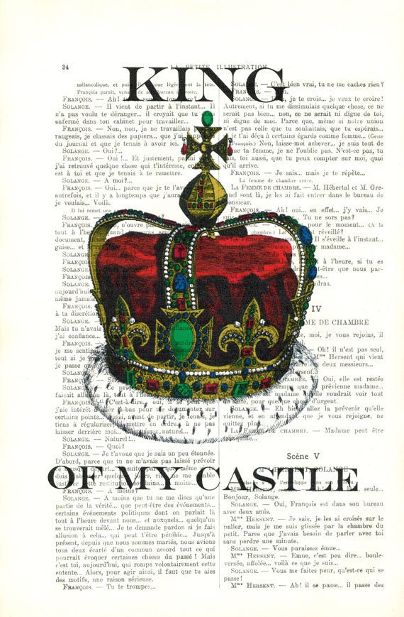 King and Queen Wall Decor His and Her Crown Print the Royals Etsy