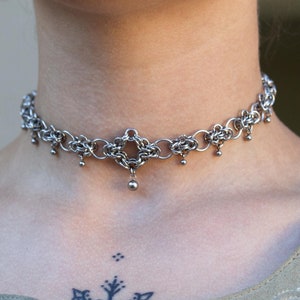 Treasure Choker Necklace | Handmade Stainless Steel Chainmail Necklace