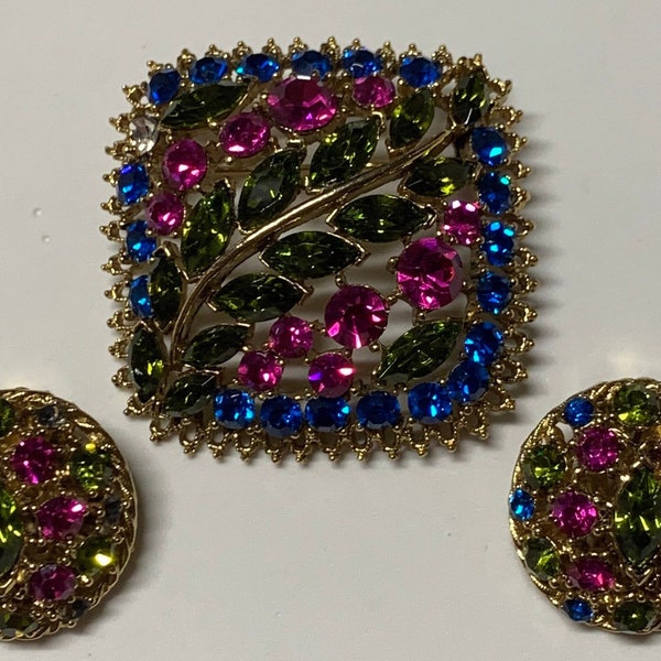 Brooch Earrings Set Etsy