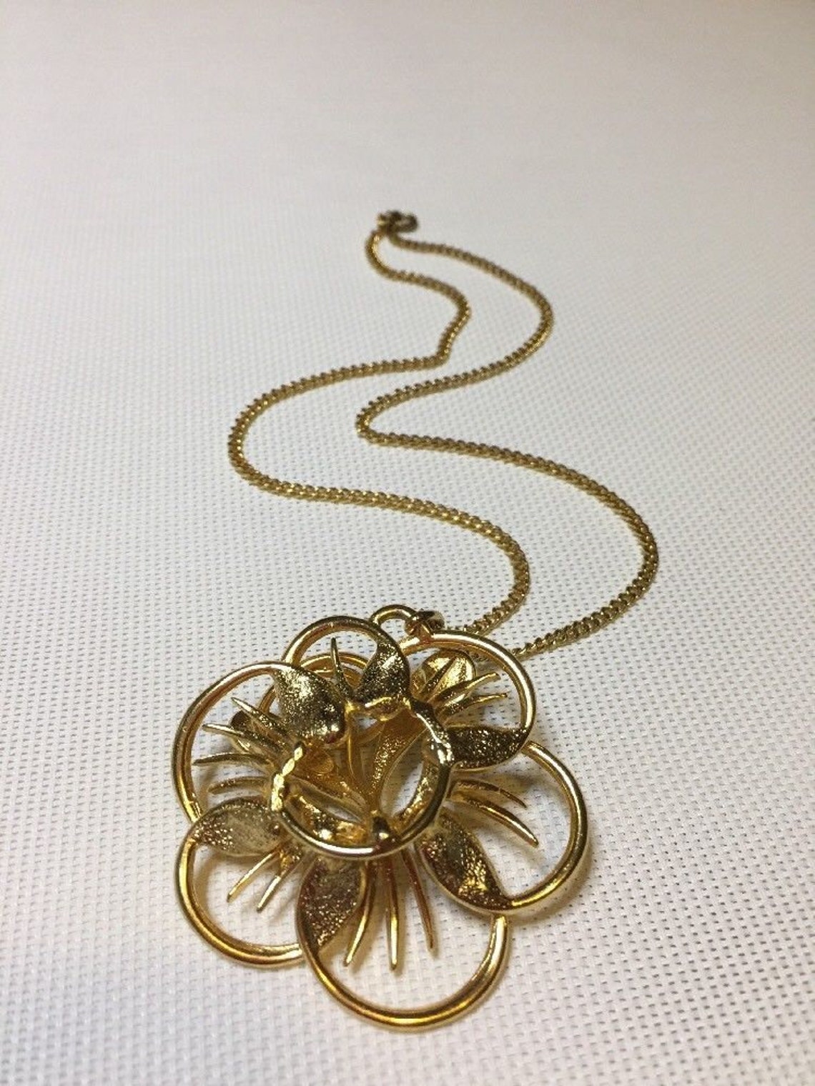 Vintage ORENA PARIS Signed Enamel Gold Tone Necklace Pendant | Etsy