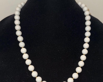 Vintage Monet White Lucite Beaded Necklace