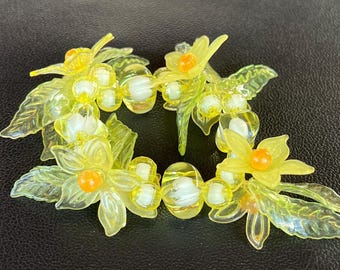 Vintage Fruit Sald Stretch Bracelet Acrylic Lucite