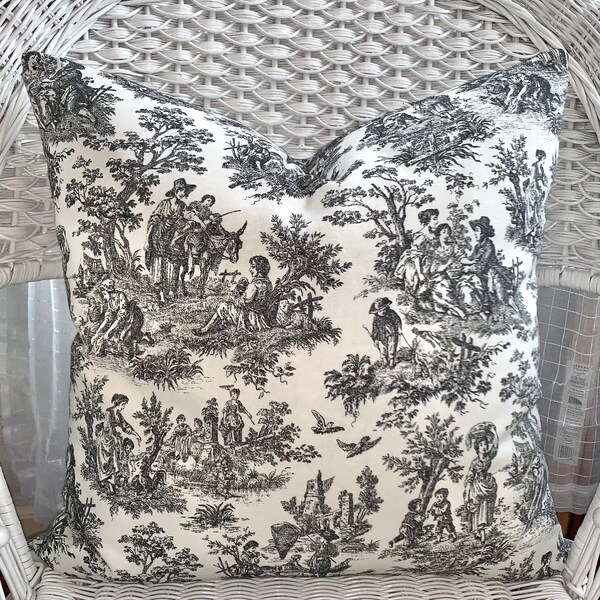 Toile Pillow Cover Etsy