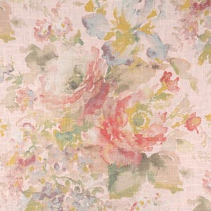 Pink blush floral pillow cover, Covington Macbeth, Linen Blend, French country, cottage, English country