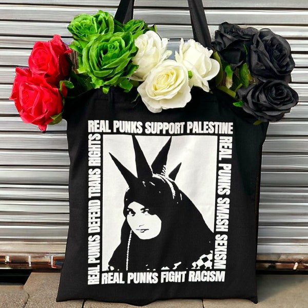 Real Punks Support Palestine Tote Bag