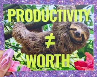 Productivity ≠ Worth Sticker 4x3