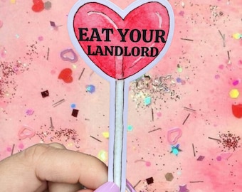 Radical Heart Lollipop Stickers - Choose!