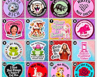 Custom Sticker Pack – Choose 5 from 16 Designs (2.5" x 2.5")