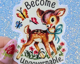 Become Ungovernable - Deer Sticker 2x2.5