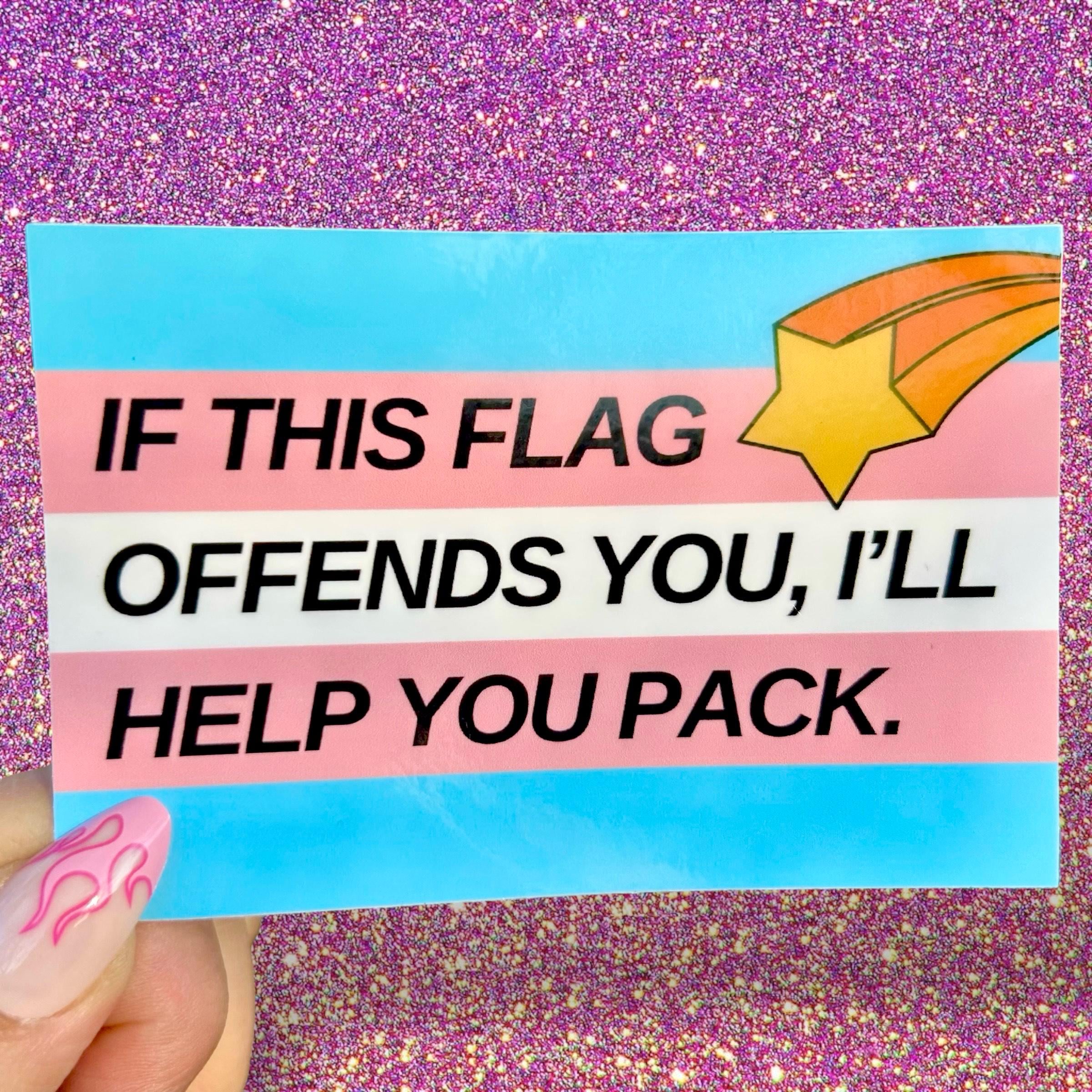 Trans Flag Sticker 4x3