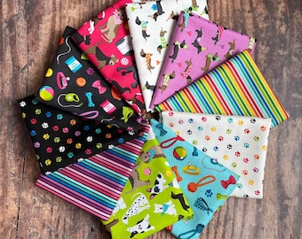 Furry Friends, Fat Quarter Bundle 10 pieces