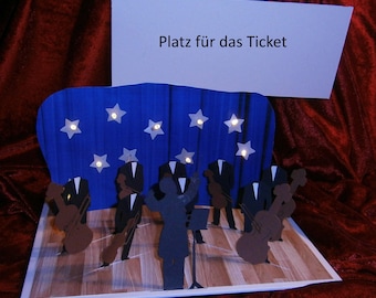 Geschenkverpackung Ticket Comedy Konzert Musical Gutschein