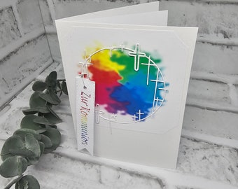Greeting card rainbow for communion, confirmation, baptism
