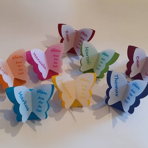 Gastgeschenk / Tischkarte / Serviettenring Schmetterling Kommunion Taufe Hochzeit Geburtstag