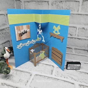 PopUp Karte Kinderzimmer Geburt Taufe