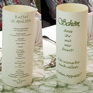 DIY runde Menükarte Kommunion  Hochzeit Geburtstag Jubiläum