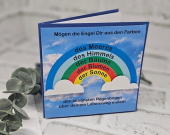 Farben des Regenbogens Karte zur Kommunion Taufe Konfirmation Jugendweihe