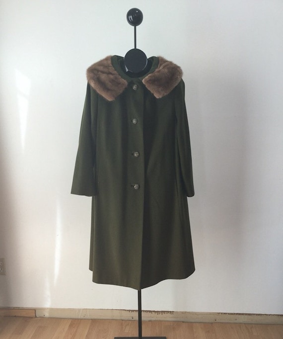 Olive Green Wool Swing Trapeze Coat