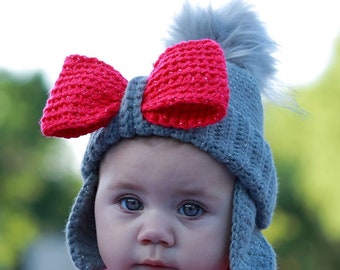 DIGITAL DOWNLOAD: PDF Written Crochet Pattern for the Bow-tastic Hat