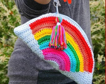 DIGITAL DOWNLOAD: PDF Written Crochet Pattern for the Rainbow Clutch