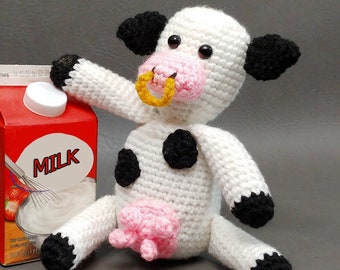 DIGITAL DOWNLOAD: PDF Written Crochet Pattern for the Cow Amigurumi