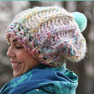 DIGITAL DOWNLOAD: PDF Written Crochet Pattern for the Razzle Dazzle Chunky Hat image 1