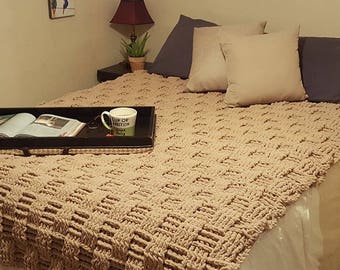 DIGITAL DOWNLOAD: PDF Crochet Pattern for the Chunky Basketweave Blanket