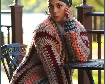 DIGITAL DOWNLOAD: PDF Written Crochet Pattern for the Autumn Nights Cardigan