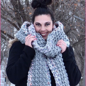 DIGITAL DOWNLOAD: PDF Written Crochet Pattern for the Two Stitch Grande Scarf image 1