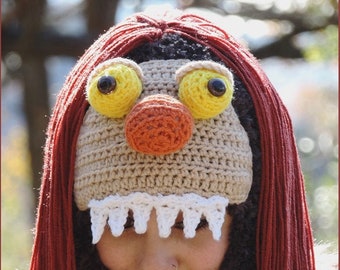 DIGITAL DOWNLOAD: PDF Written Crochet Pattern for the Adult Sized Monster Hats (Male and Female Designs)