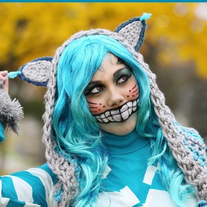 DESCARGA DIGITAL: Patrón de crochet en PDF para la sudadera con capucha del gato de Cheshire