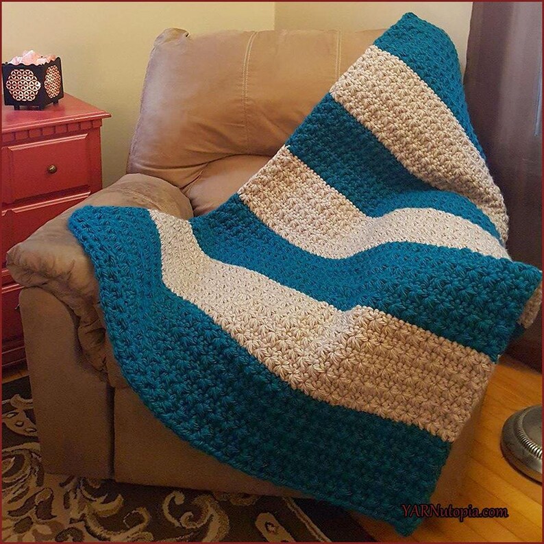 DIGITAL DOWNLOAD: PDF Crochet Pattern for the Star Stitches and Stripes Blanket image 1