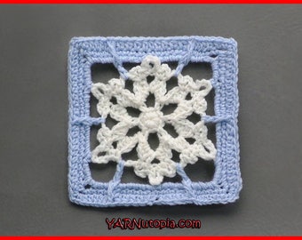 DIGITAL DOWNLOAD: PDF Written Crochet Pattern for the Frosty Flakes Granny Square