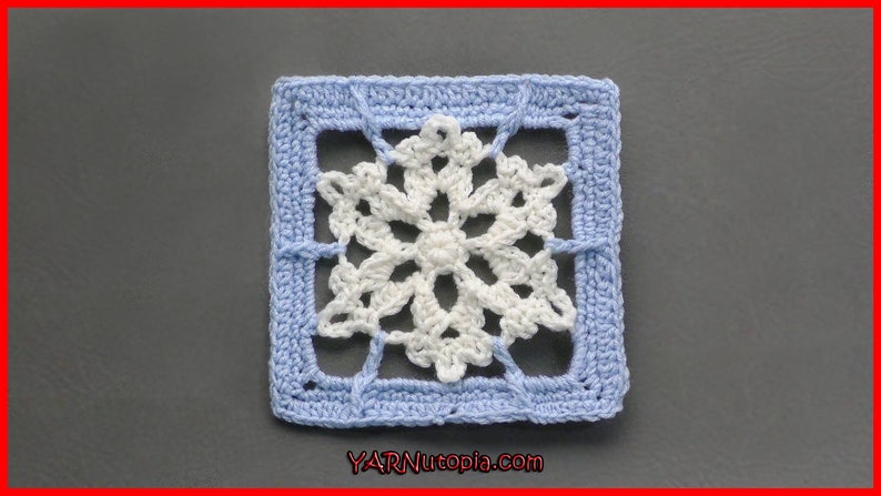 DIGITAL DOWNLOAD: PDF Written Crochet Pattern for the Frosty Flakes Granny Square image 1