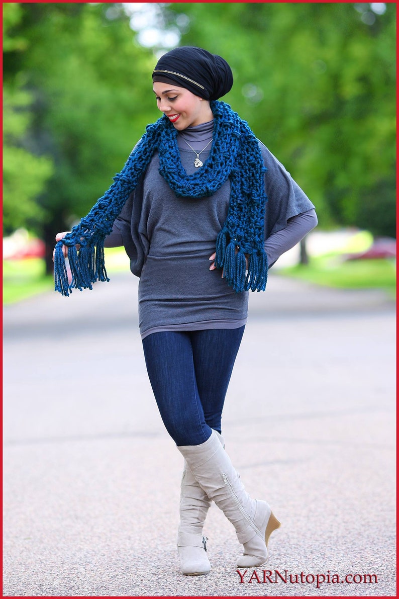 DIGITAL DOWNLOAD: PDF Crochet Pattern for the Chunky Bobble Stitch Scarf image 1
